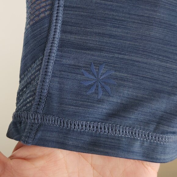 Athleta Blue Sheer Mesh Athletic Striped Racerback Tank Top sz XS? - Picture 8 of 8